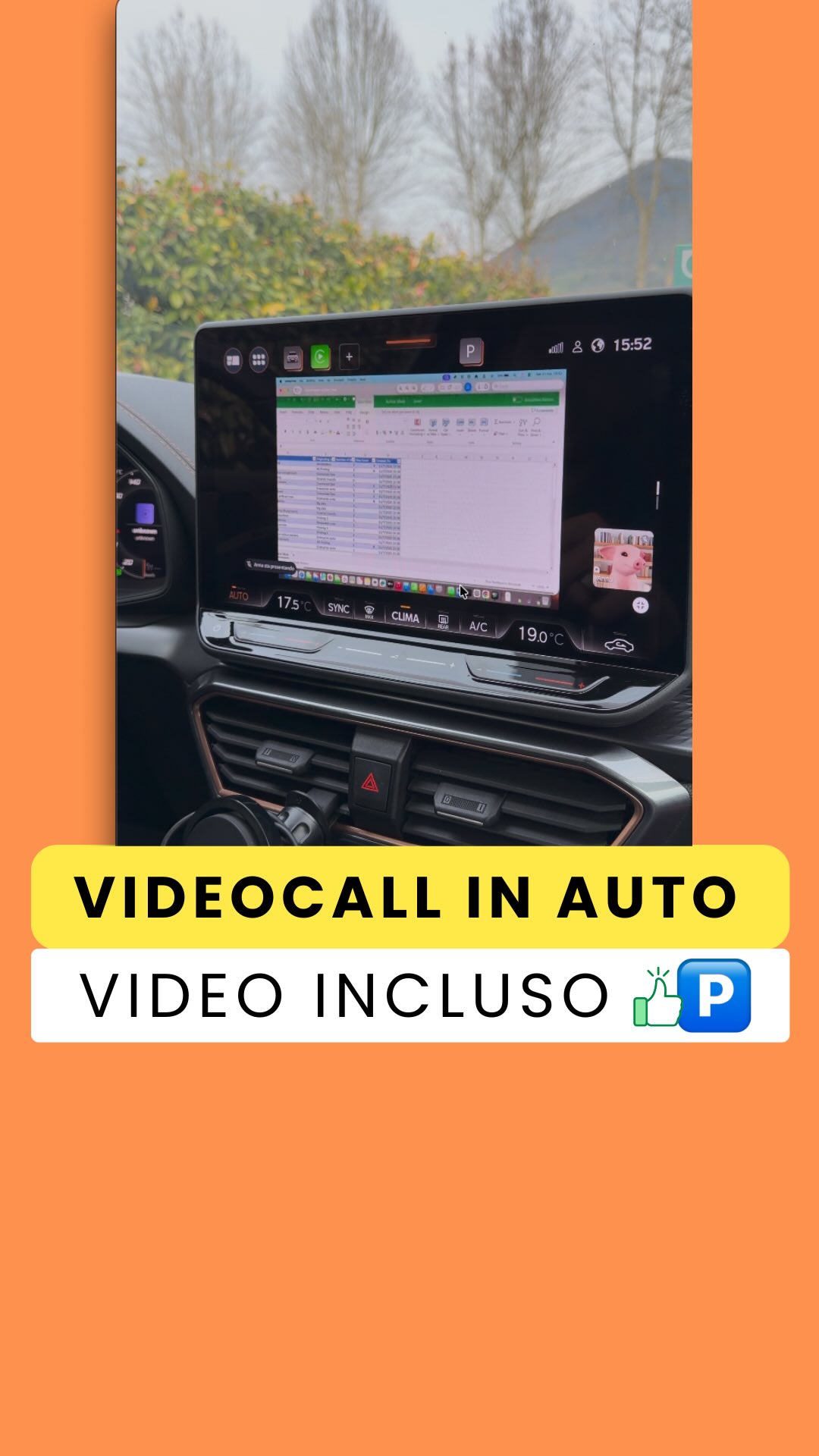 Devi seguire una call e vedere le slide? Invece di impazzire sul cellulare, usa lo schermo dell’auto! 📉