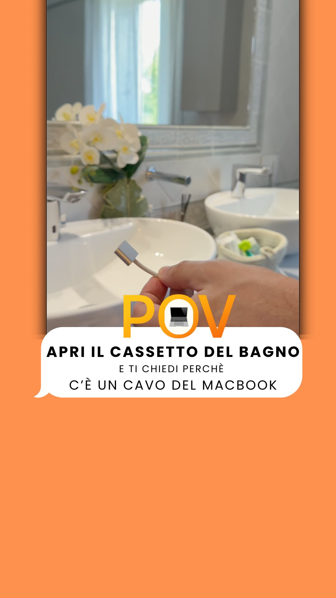 Apri il cassetto del bagno e trovi un cavo del MacBook. Spoiler: è solo il tuo spazzolino che è troppo figo.