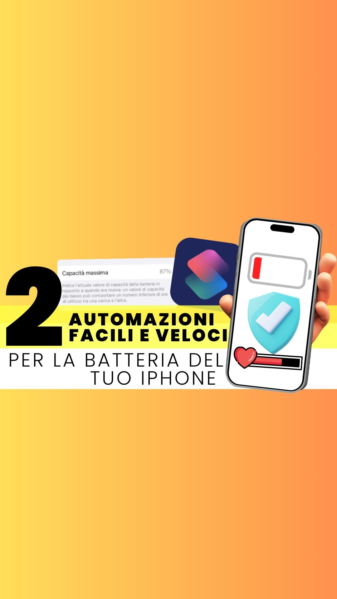 ✨ Ehi! ✨ 2 automazioni super utili con l’app Comandi Rapidi per preservare la batteria del tuo iPhone. 📱⚡️
