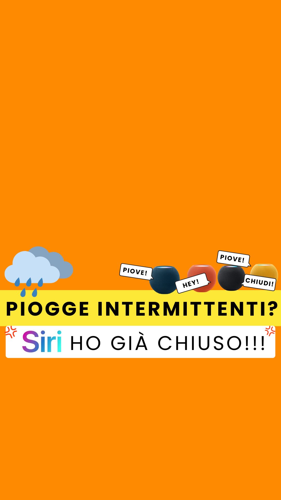 Nel reel precedente ti ho mostrato come far parlare l’HomePod quando piove, con un messaggio personalizzato.