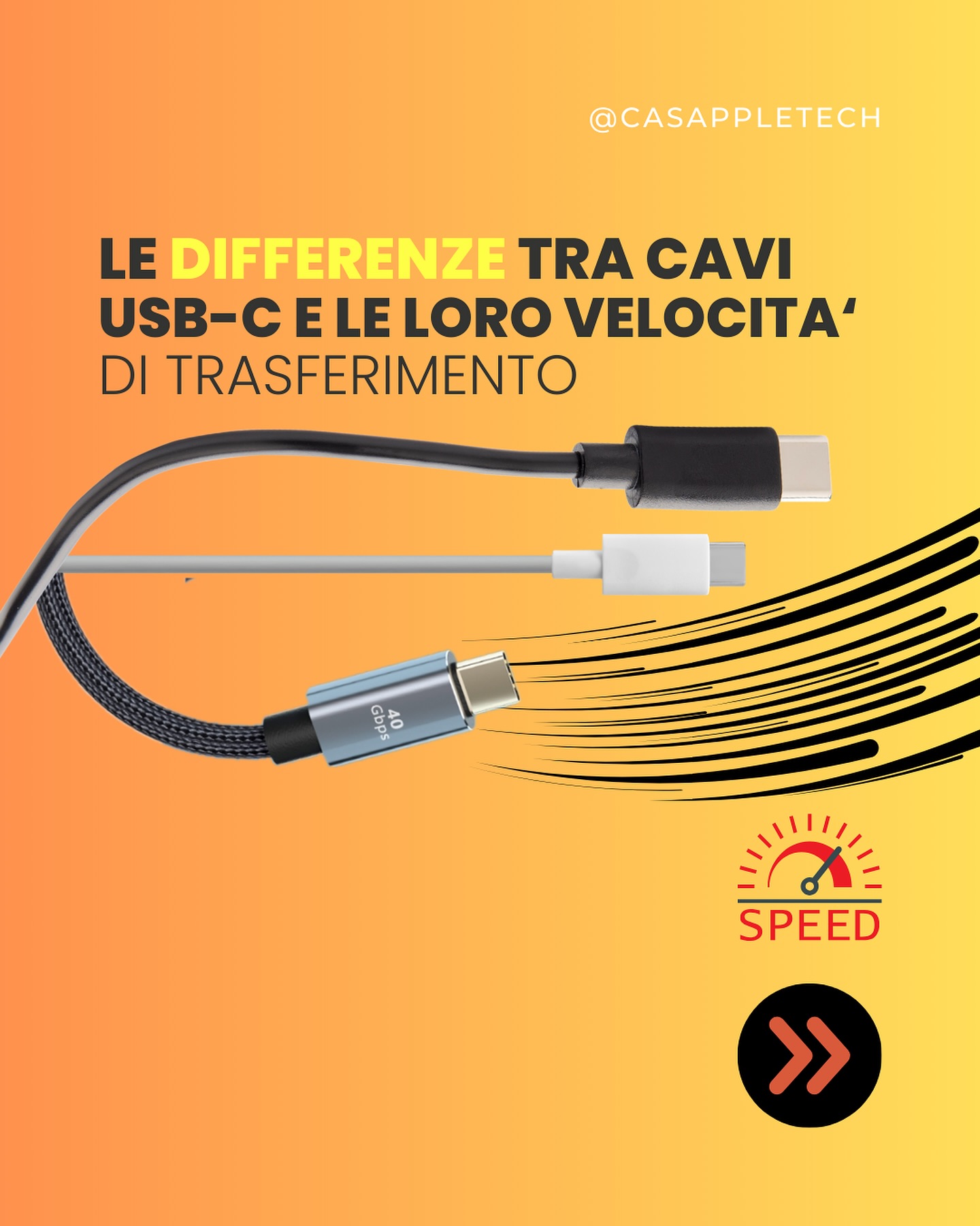 👀Approfondimento sulla velocità🏎️ 💨dei vari cavi USB-C